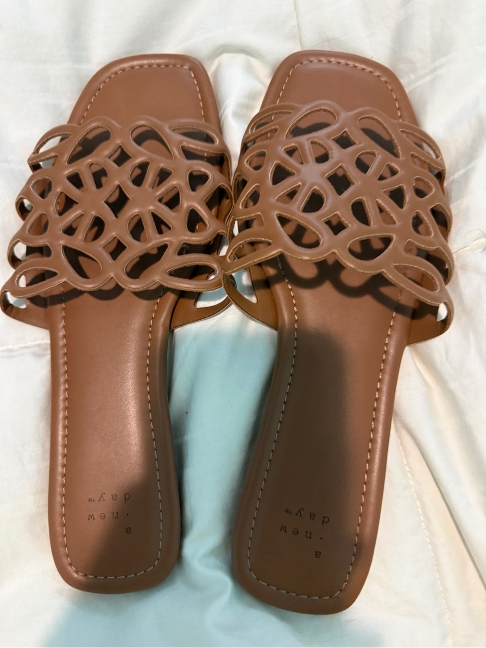 a new day Brown Cutout Slide Sandals